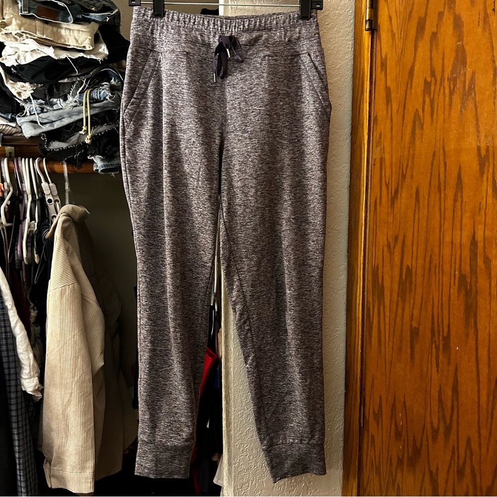 athletic purple high waisted joggers